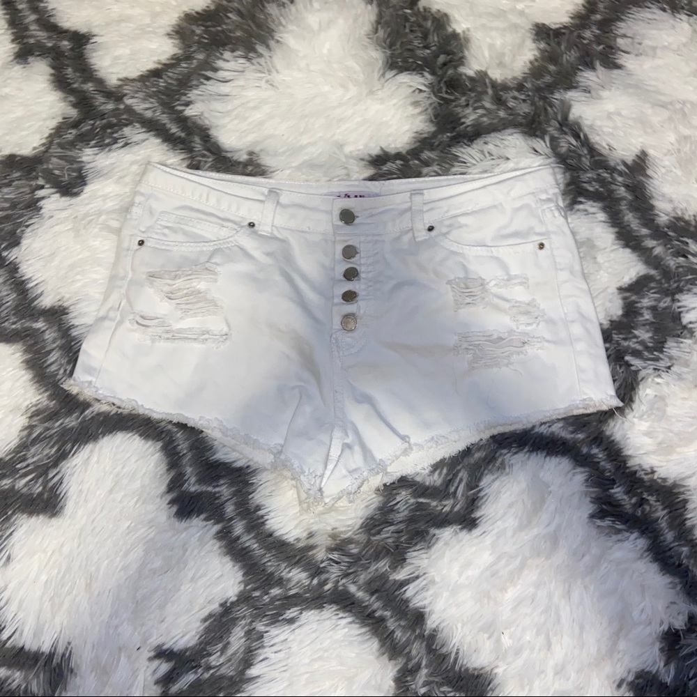 Button Up Denim Shorts